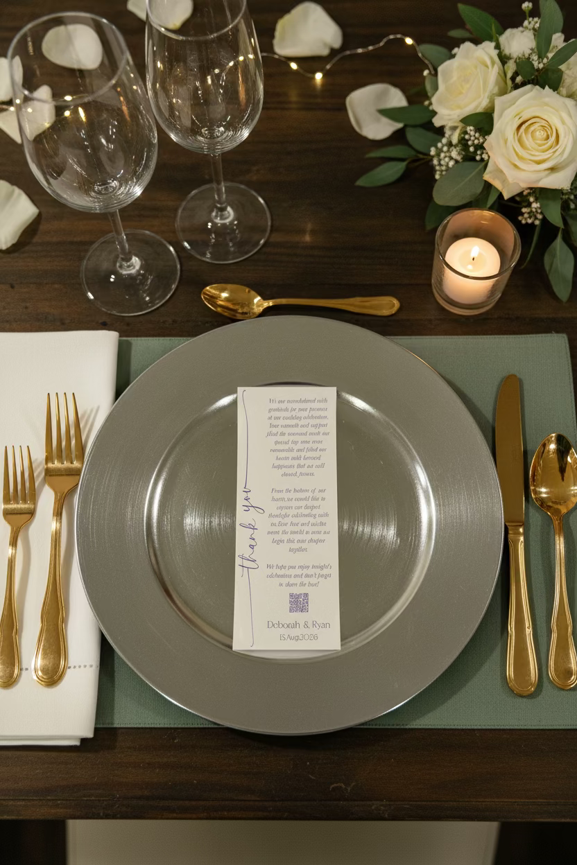 Place Setting Thank You Card Get Social