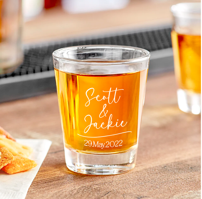 Shot Glasses Bride & Groom 2oz