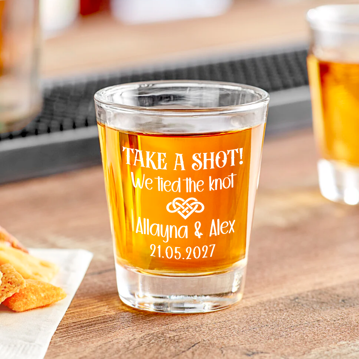 Shot Glasses We Tied the Knot 2oz