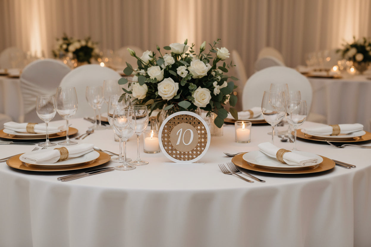 Table Number Round Rattan