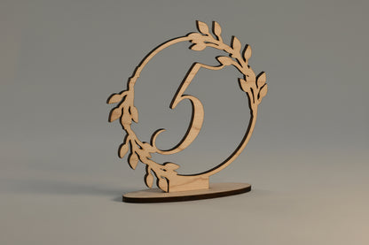 Table Number Leaf Frame