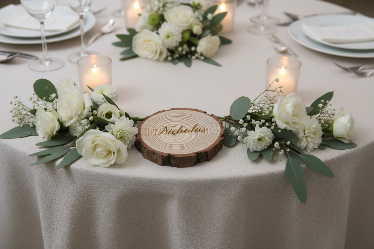 Live Edge Coasters with Engraved Guest Name