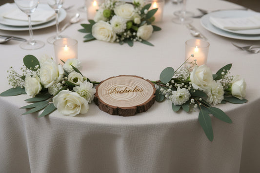 Live Edge Coasters with Engraved Guest Name