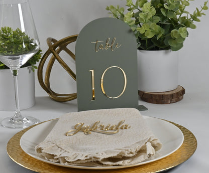 Table Number Arched