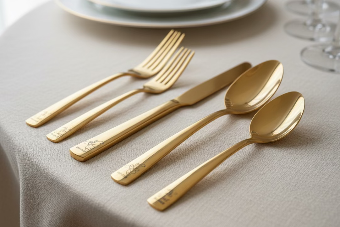 Engraved Silverware Bride & Groom