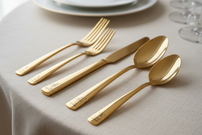 Engraved Silverware Bride & Groom