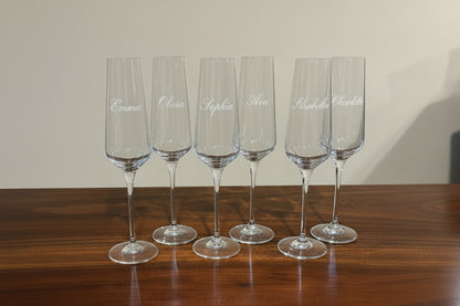 Bridesmaids Personalized Champagne Glasses (Names)