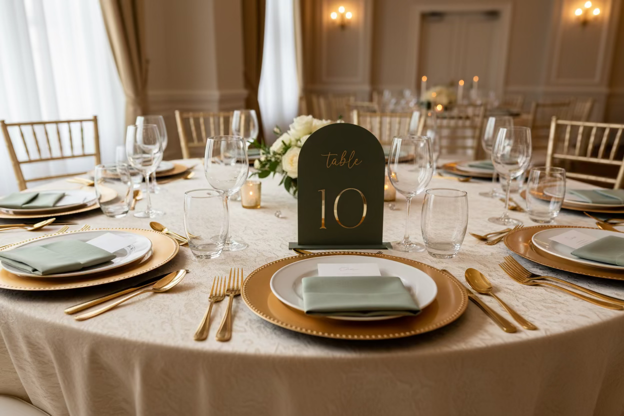 Table Number Arched