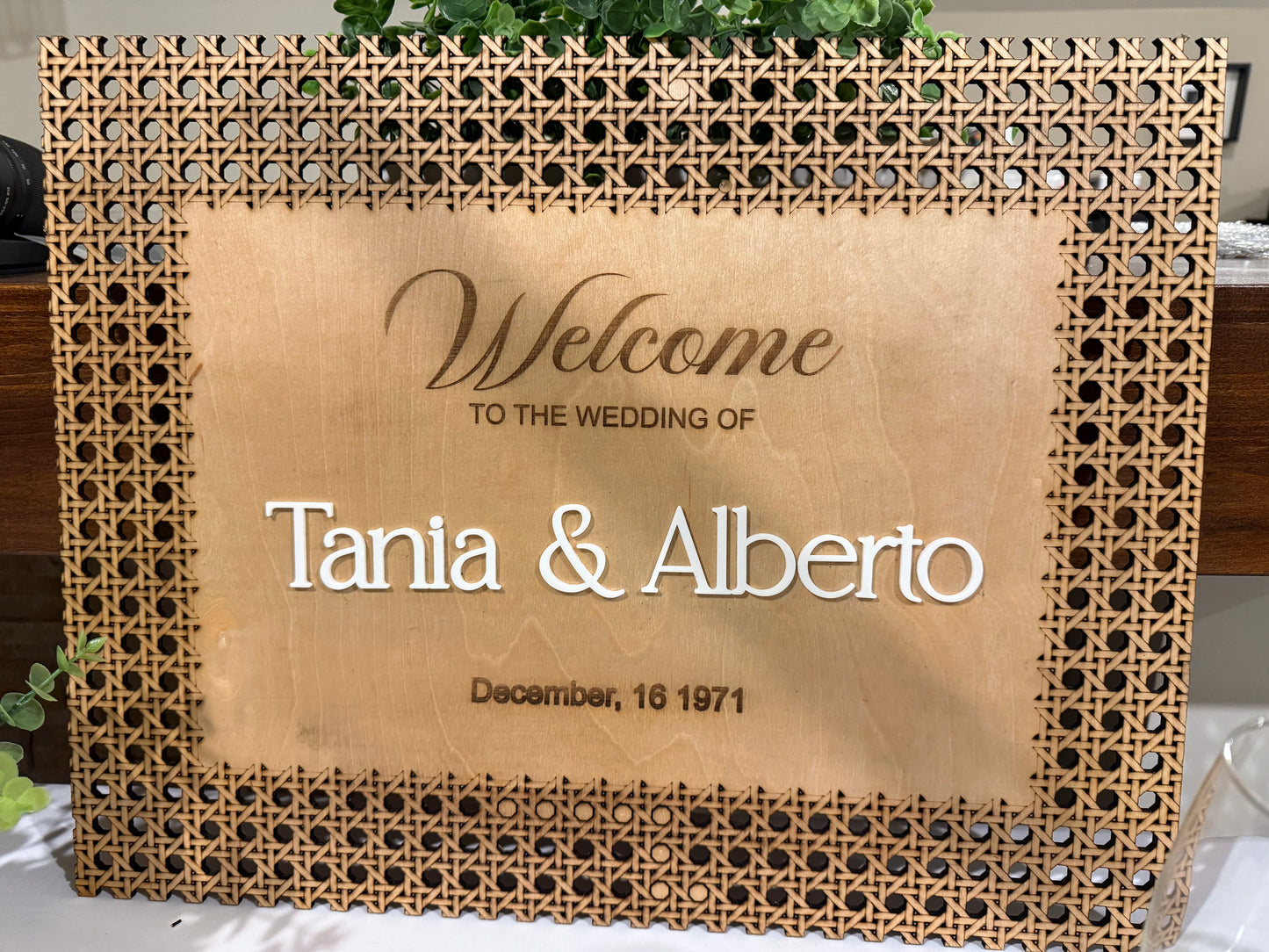 Welcome Sign Rattan