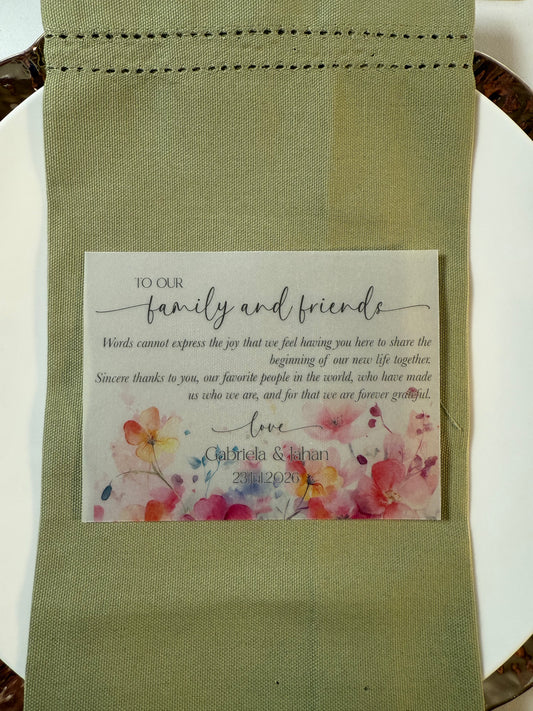Place Setting Thank You Card Spring Flowers