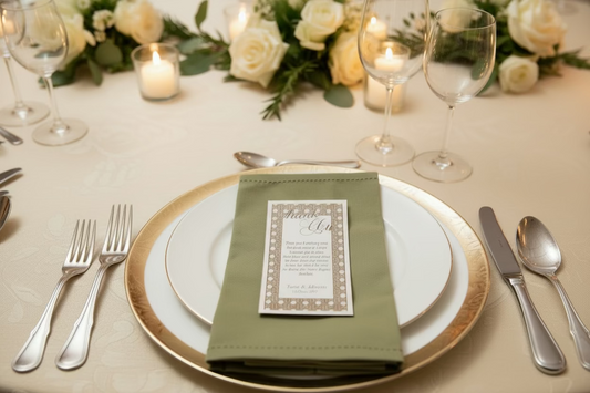 Place Setting Thank You Card Rattan