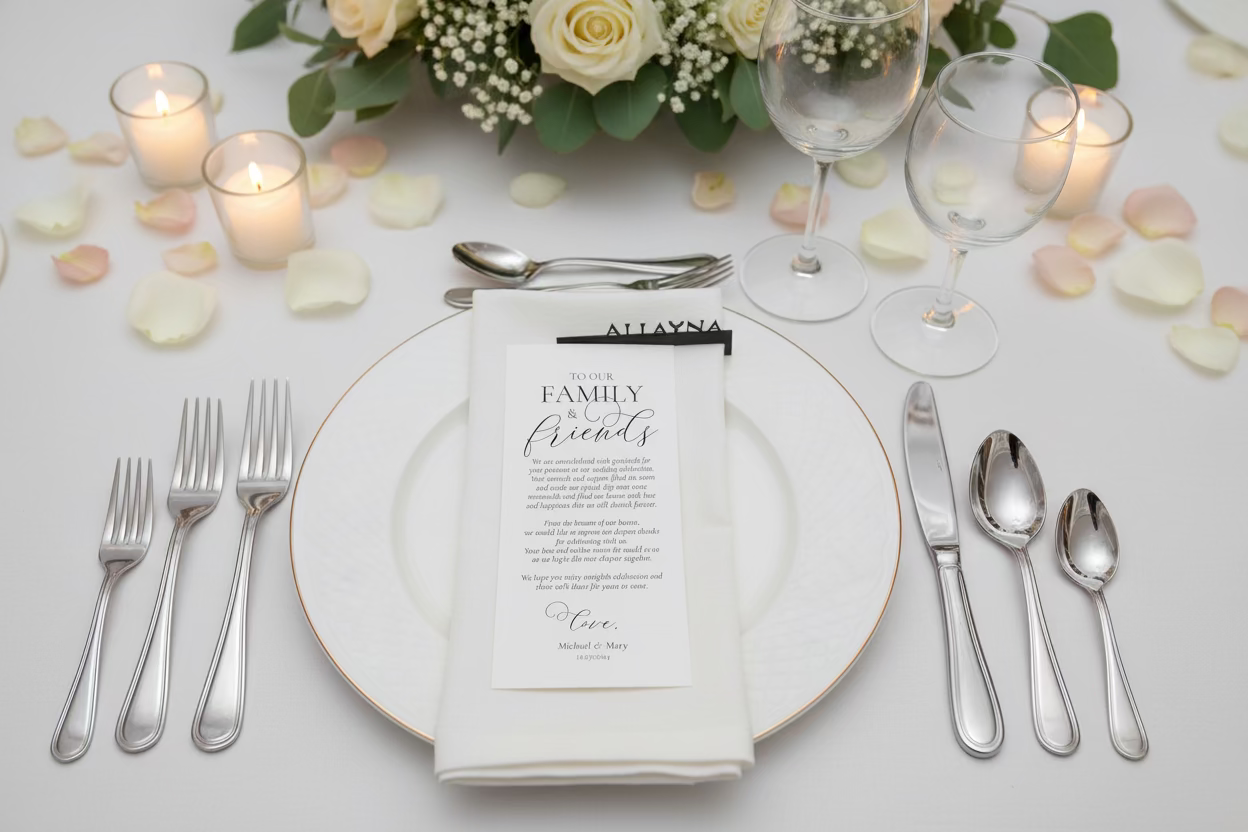 Place Setting Thank You Card Serif