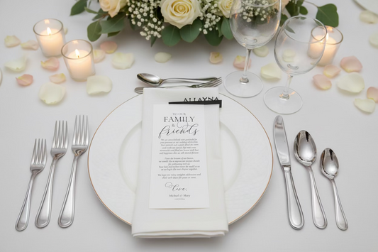 Place Setting Thank You Card Serif