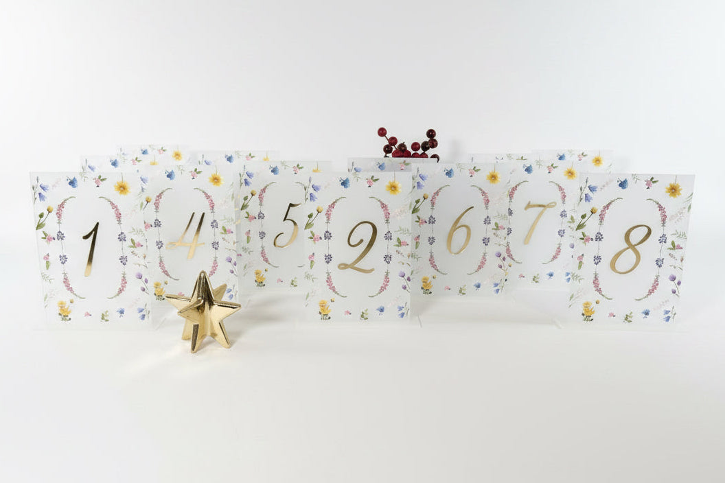 Cherie Flowers Numeric Table Number