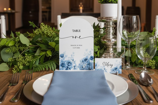 Blue Roses Table Number