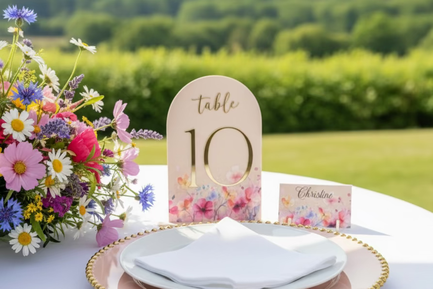 Spring Flowers Numeric Table Number