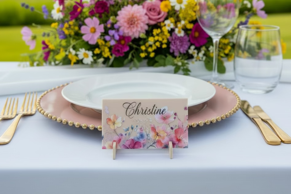 Spring Flowers Name Tag