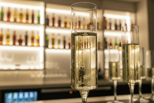 Bridesmaids Personalized Champagne Glasses (Flowers)