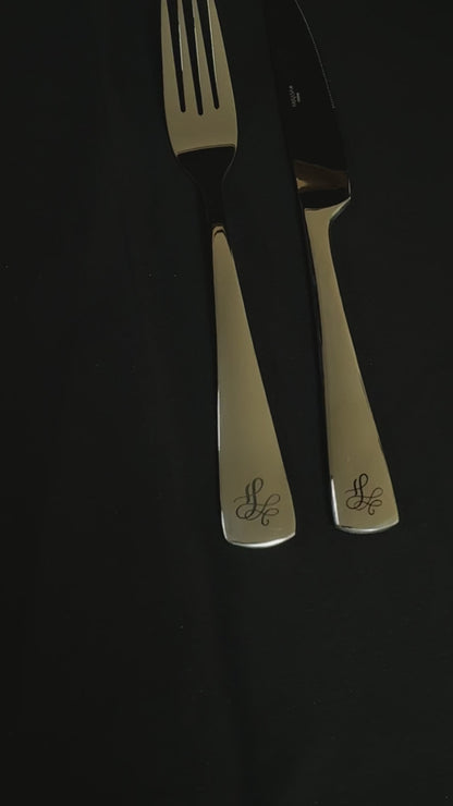 Engraved Silverware Bride & Groom