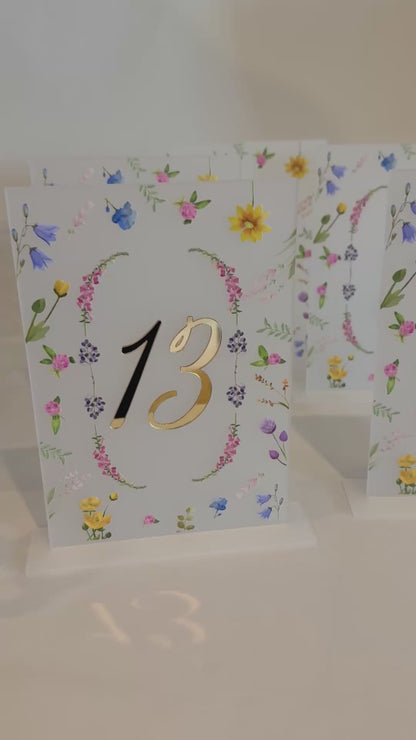 Cherie Flowers Numeric Table Number