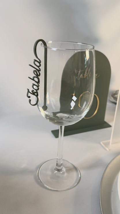 Glass Tag Name Charm